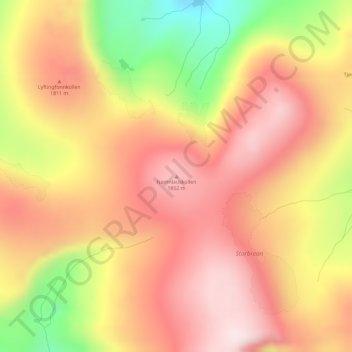 Carte topographique Namnlauskollen, altitude, relief