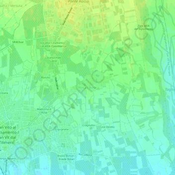 Carte topographique Rosa / Rose, altitude, relief