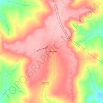 Carte topographique Buritizinho, altitude, relief