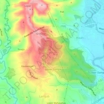 Carte topographique Magtuod, altitude, relief