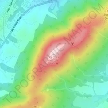 Carte topographique Carters Mountain, altitude, relief