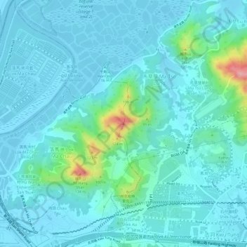 Carte topographique She Leng, altitude, relief