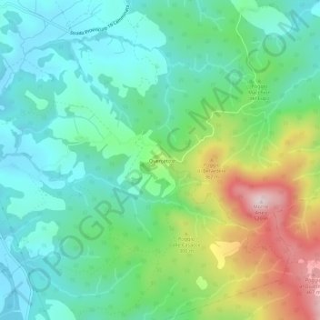 Carte topographique Querceto, altitude, relief