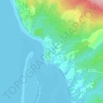 Carte topographique Netarts, altitude, relief