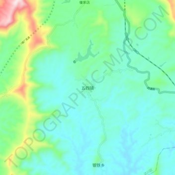 Carte topographique Wusi, altitude, relief