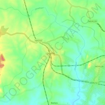 Carte topographique Jasidih, altitude, relief