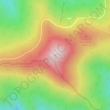 Carte topographique Chief Mountain, altitude, relief