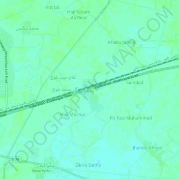 Carte topographique Detha, altitude, relief