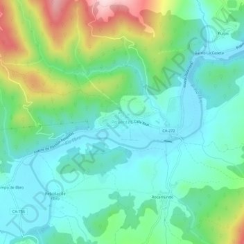 Carte topographique Polientes, altitude, relief
