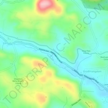 Carte topographique Maruthimoodu, altitude, relief