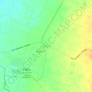 Carte topographique Lomitas, altitude, relief