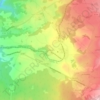 Carte topographique Beauloup, altitude, relief