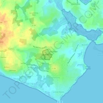 Carte topographique La Maison Neuve, altitude, relief