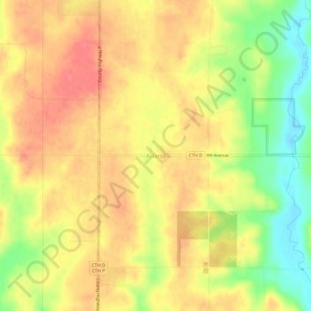 Carte topographique Arland, altitude, relief