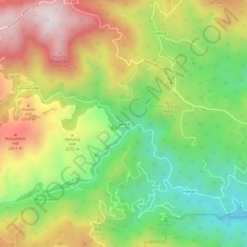 Carte topographique Salina, altitude, relief
