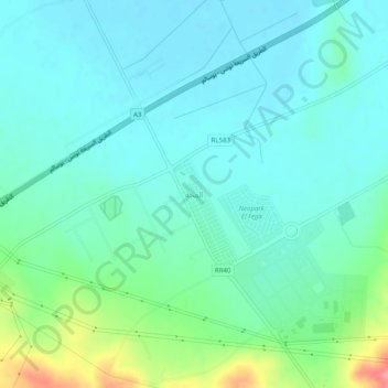 Carte topographique El Fejja, altitude, relief