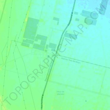 Carte topographique Jocolí, altitude, relief