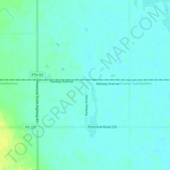 Carte topographique Scarth, altitude, relief