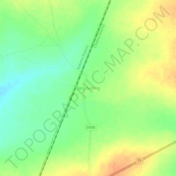 Carte topographique Tara Siding, altitude, relief