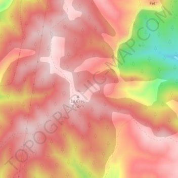 Carte topographique Cruz, altitude, relief