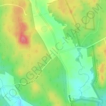 Carte topographique Spargo Creek, altitude, relief