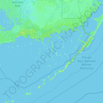 Carte topographique Russell Key, altitude, relief
