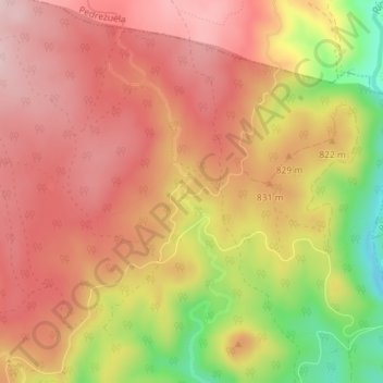 Carte topographique Moncalvillo, altitude, relief