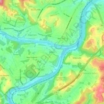 Carte topographique Watson, altitude, relief