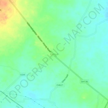 Carte topographique Vanur, altitude, relief