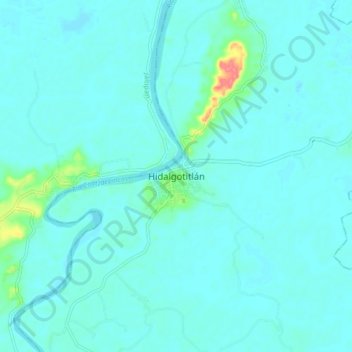 Carte topographique Hidalgotitlán, altitude, relief