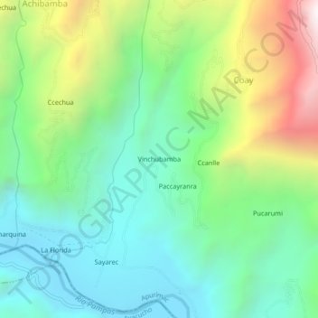 Carte topographique Vinchubamba, altitude, relief