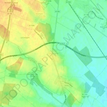 Carte topographique Chevigny, altitude, relief