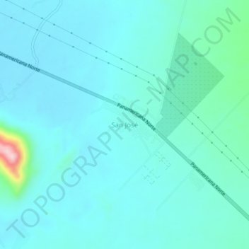 Carte topographique San José, altitude, relief