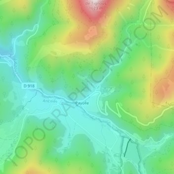 Carte topographique Espiadet, altitude, relief