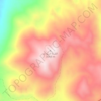 Carte topographique al-Qurnat as-Sauda, altitude, relief