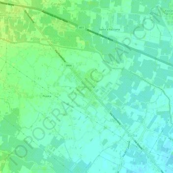 Carte topographique Bottegone, altitude, relief