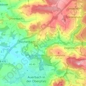 Carte topographique Degelsdorf, altitude, relief