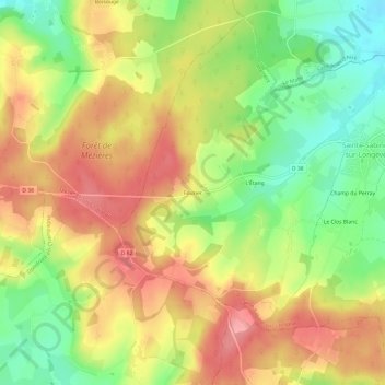 Carte topographique Fourier, altitude, relief