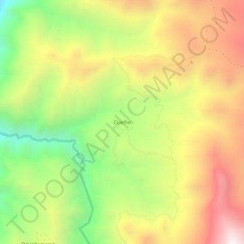 Carte topographique Ccacho, altitude, relief