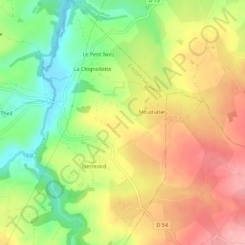 Carte topographique Le Bois Raton, altitude, relief