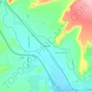 Carte topographique Carbonville, altitude, relief