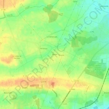 Carte topographique Pernel, altitude, relief