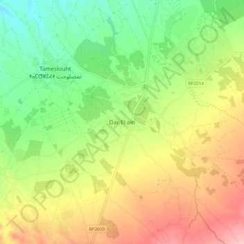 Carte topographique Dar El ain, altitude, relief