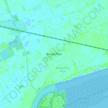 Carte topographique Broomfleet, altitude, relief