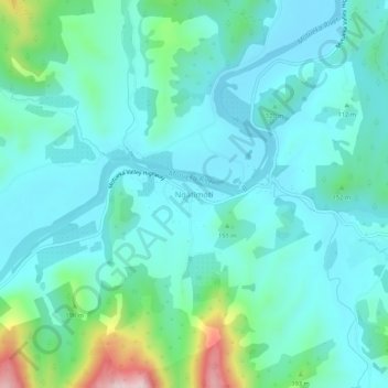 Carte topographique Ngātīmoti, altitude, relief