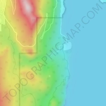 Carte topographique Cascada de los Duendes, altitude, relief