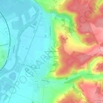 Carte topographique Les Hautes Fourches, altitude, relief