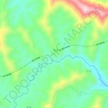 Carte topographique Yulong, altitude, relief