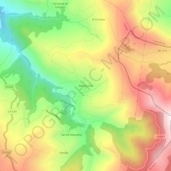 Carte topographique Resconorio, altitude, relief