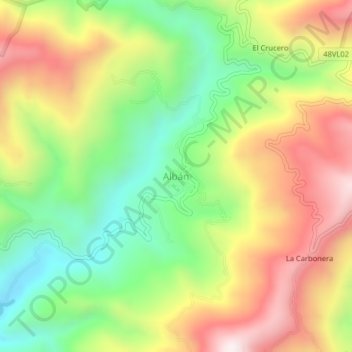 Carte topographique Albán, altitude, relief